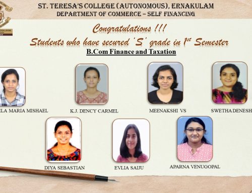 Secured ‘S’ Grade (Outstanding) in First Semester Examination, 2021
