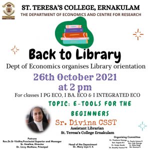 Library Orientation for PG & UG-Economics-26th October 2021