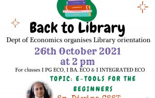 Library Orientation for PG & UG-Economics-26th October 2021
