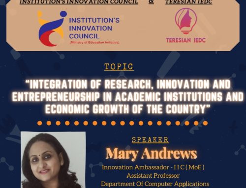 A talk on Integration of Research, Innovation and Entrepreneurship in Academic Institutions and Economic Growth of Country by Ms.Mary Andrews
