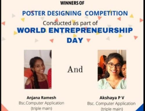 Congratulations Akshaya and Anjana of BSc.Computer Applications (Triple Main) for Securing Prize in Poster Designing Competition conducted by Institute’s Innovation Council 