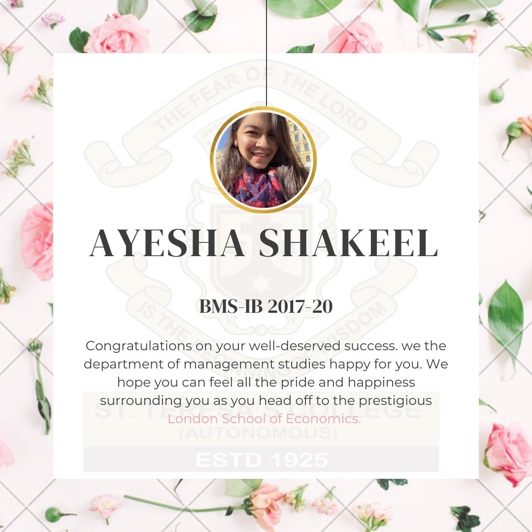Ayesha Shakeel : Warmest Congratulations on your Achievement! - St ...