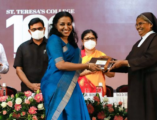 Ms Teresa Kuncheria awarded first prize for the tagline competition held is association with centenary celebrations