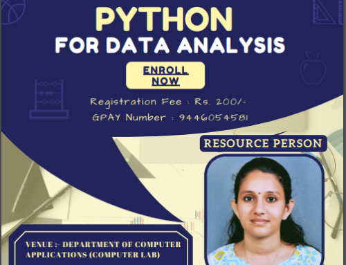 Python For Data Analysis – One Day Hands on Workshop conducted by Department of Computer Applications and Department of Mathematics and Statistics