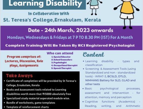 Intensive training programme in Learning Disability from 24.3.2023