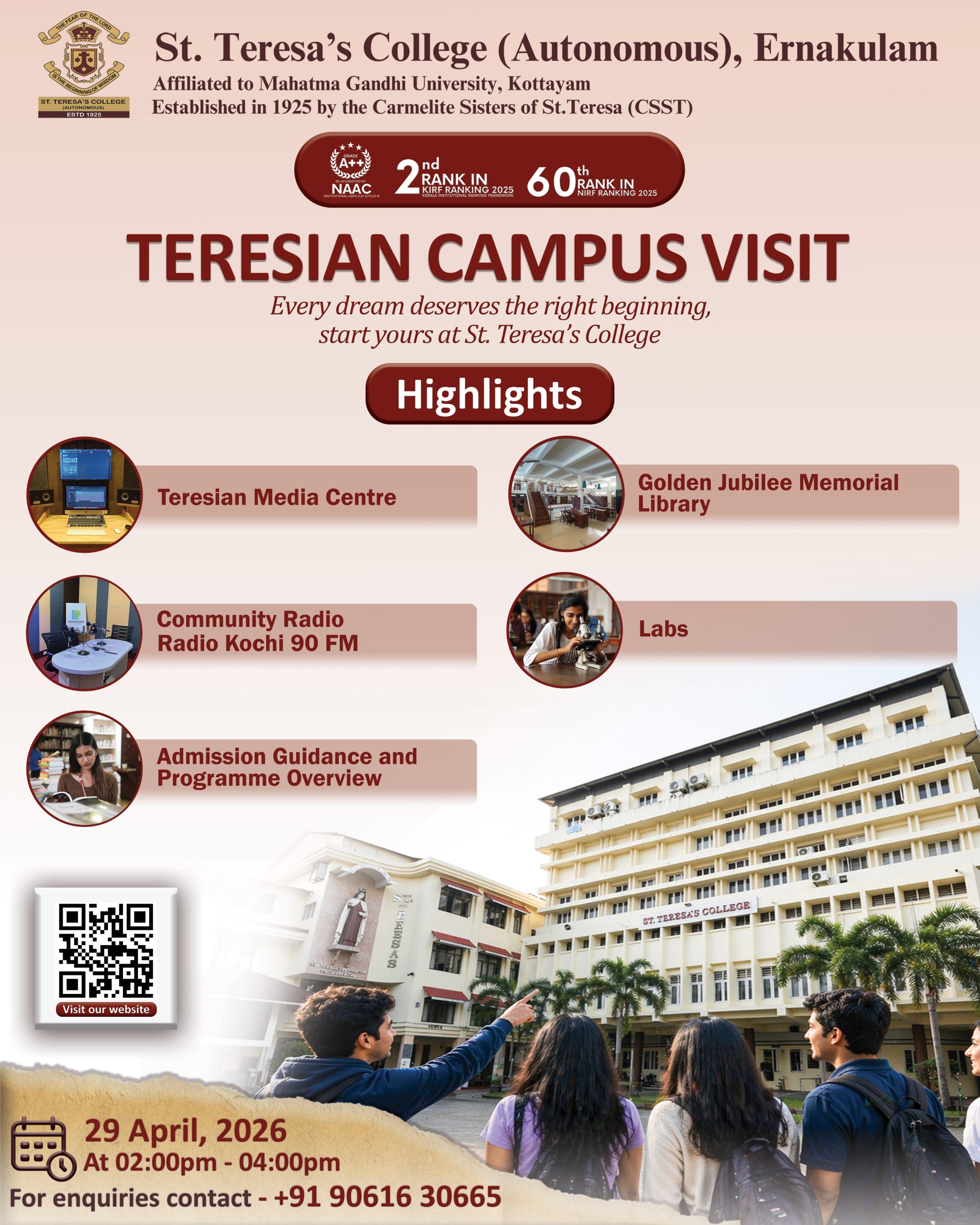Teresian campus visit conducted by St. Teresa's College, Ernakulam